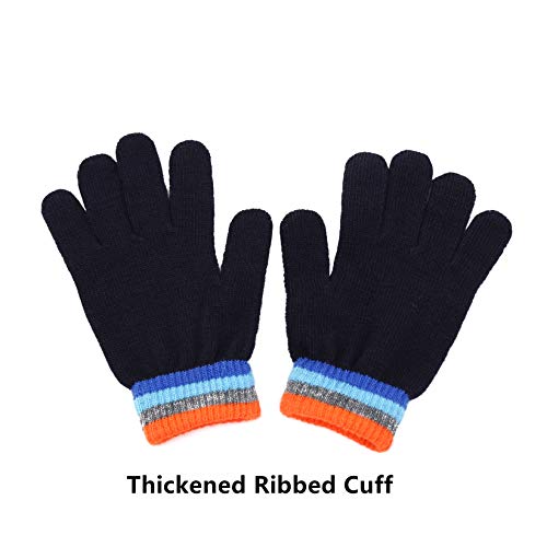 CROSSFINGERS Kids Winter Knit Gloves, 3 Pairs