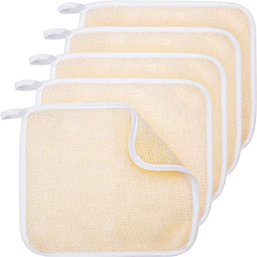 5-Piece Exfoliating Face and Body Wash Cloths Towel