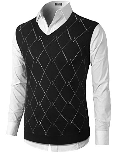 COOFANDY Cotton V-Neck Sweater Vest