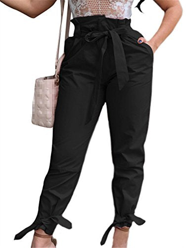 Ruffle Bow Tie Work Trousers