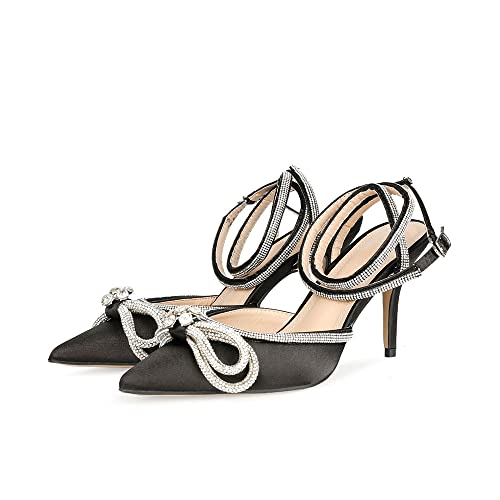 Rhinestone Ankle Strap High Heels