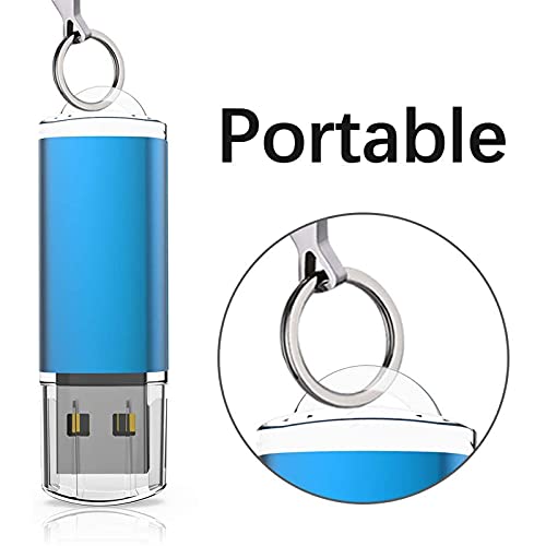 TOPESEL 5 Pack 32GB USB 2.0 Flash Drive Memory Stick Thumb Drives (5 Mixed Colors: Black Blue Green Red Silver)