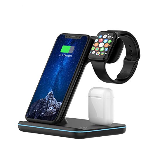 3-in-1 Wireless Fast Charging Station for iPhone, AirPods, and Apple Watch - 15W Qi-Certified