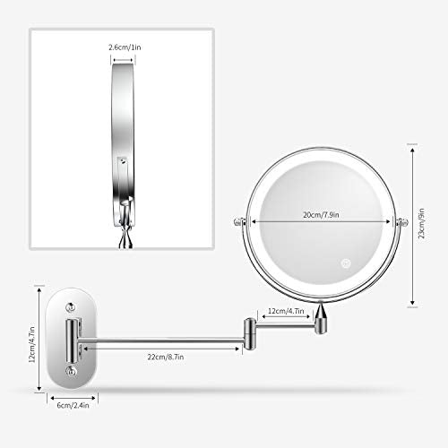 Alvorog Wall Mounted Adjustable LED Makeup Mirror