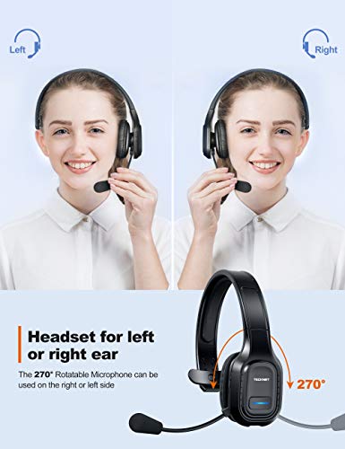 TECKNET Bluetooth Trucker Headset with Noise Canceling