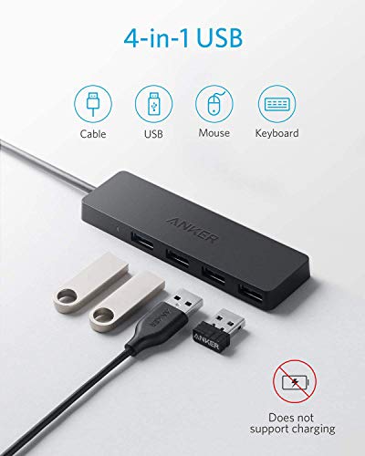 Anker 4-Port USB 3.0 Hub, Ultra-Slim Data USB Hub with 2 ft Extended Cable
