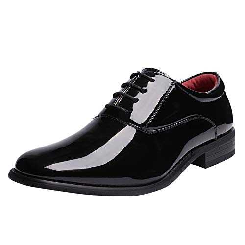 Men's Faux Patent Leather Tuxedo Shoes