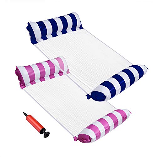 2-Pack 4-in-1 Pool Floats with Air Pump