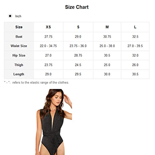 Verdusa Deep V Neck Cross Back Bodysuit