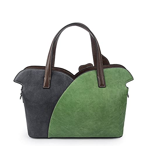 YHOK Retro Pattern Leather Satchel