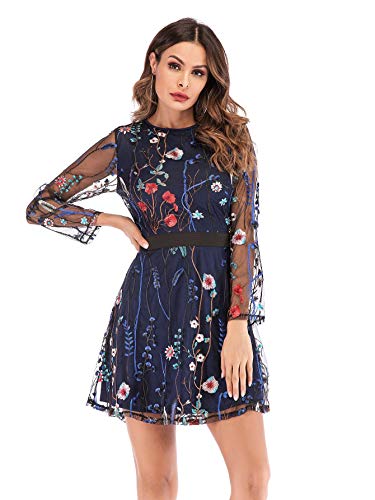 Floral Embroidery Party Dress