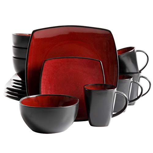 Square Reactive Glaze Dinnerware Set-16Pcs
