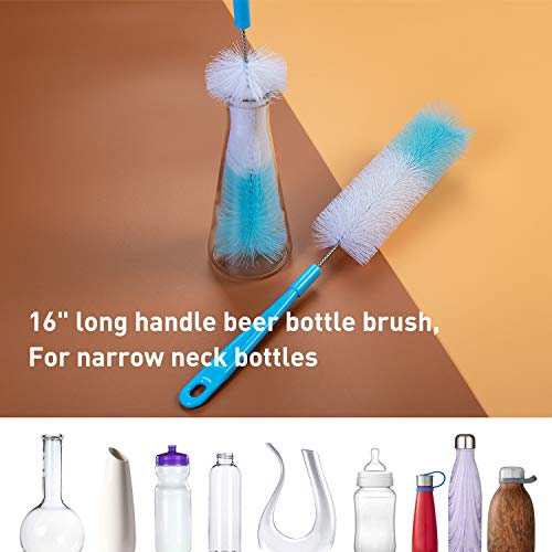 5 Pack Bottle Brush Cleaning Set: Long Handle for Narrow Neck Bottles and Cups