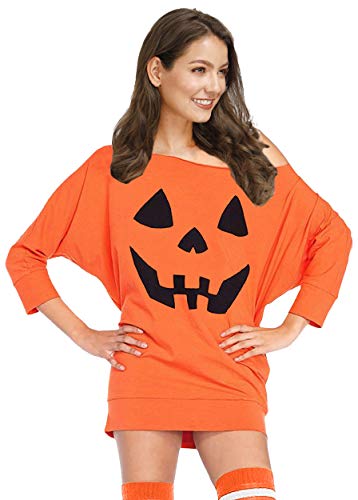 Halloween Women's Pumpkin Off Shoulder Sweatshirt