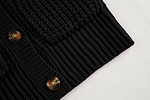 Imily Bela Girls' Black Knit Cardigan with Pockets