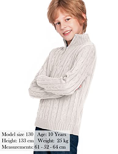 Boyoo Boy's Cable Knitted Half Sweater