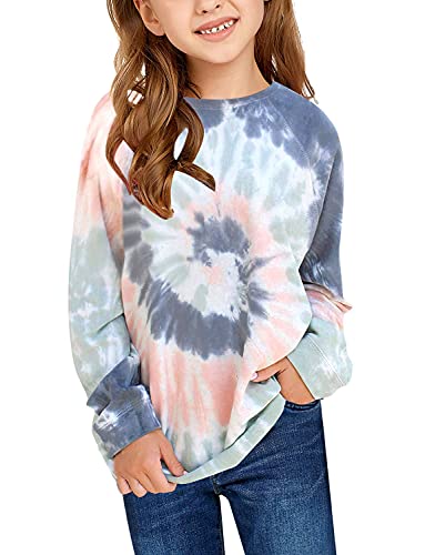 GRAPENT Girls Tie Dye Crewneck Sweatshirts