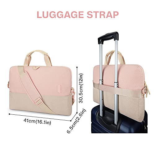 Laptop Bag for Women,BAGSMART 15.6 Inch Laptop Case Slim Computer Bag Briefcase,Pink