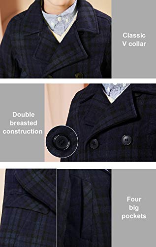 SOLOCOTE Boys' Double Breasted Pea Coat