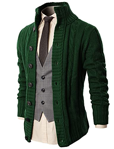 Stand Neck Button Cardigan Sweater