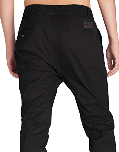 ITALY MORN Men's Chino Jogger Sweatpants Casual Pants M Black