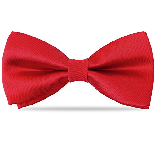 Kids Boys Silk Bow Tie - Adjustable (Red)