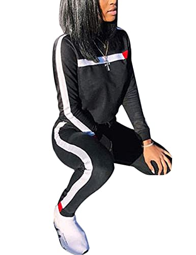 Women's Stripe Sweatshirt and Pants Set