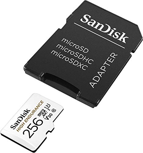 SanDisk 256GB High Endurance Video microSDXC Card with Adapter for Dash Cam and Home Monitoring systems
