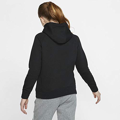 Nike Girl's Black and White Full Zip Hoodie