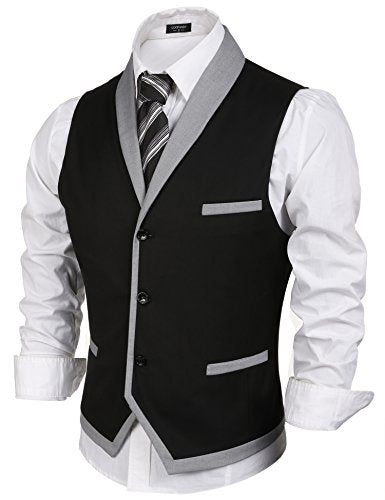 V-Neck Slim Fit Dress Vest for Men