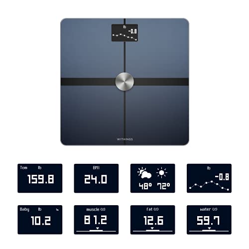 Withings Body+ - Digital Wi-Fi Smart Scale with Automatic Smartphone App Sync, Full Body Composition Including, Body Fat, BMI, Water Percentage, Muscle & Bone Mass, with Pregnancy Tracker & Baby Mode