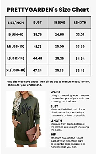 PRETTYGARDEN Women's Hooded Sweatshirt Dress