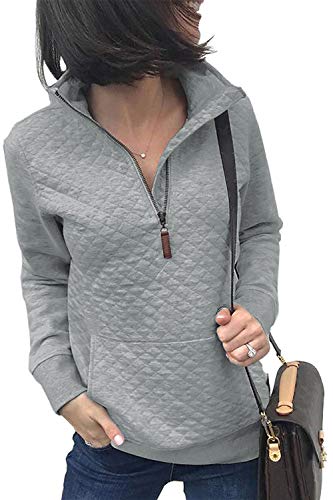 Quilted Pattern Zipper Sweatshirt