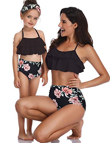 XUNYU Black Halter Neck Bikini - Girls Size 11-12 Years