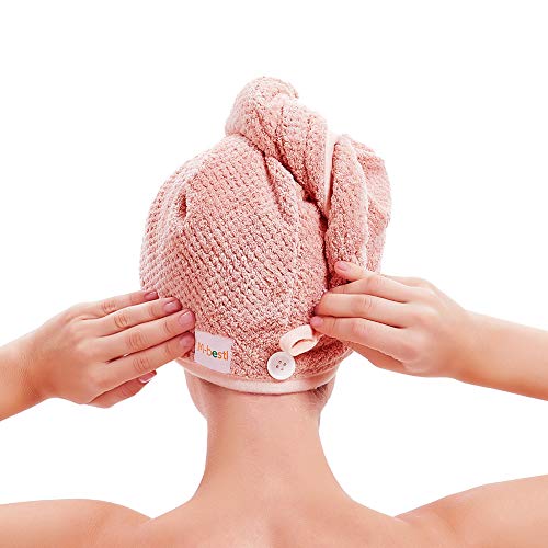2 Pack Hair Towel Wrap with Button