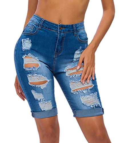 Distressed High Waist Short Jeans