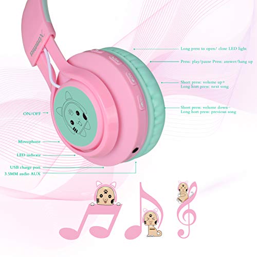 Riwbox Cat Ear Bluetooth Headphone