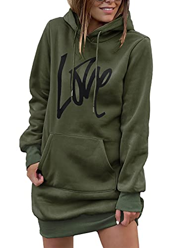 PRETTYGARDEN Women's Hooded Sweatshirt Dress