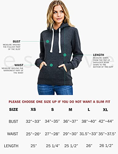 Esstive Women's Star Printed Hoodie (Black, Large)