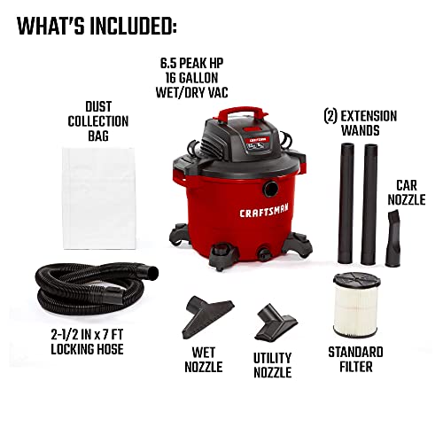 Craftsman Heavy-Duty Wet/Dry Vac, 16 Gallon, 6.5 Peak HP