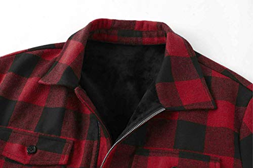 Men's Fleece Buffalo Plaid Jacket, Sherpa Lined
