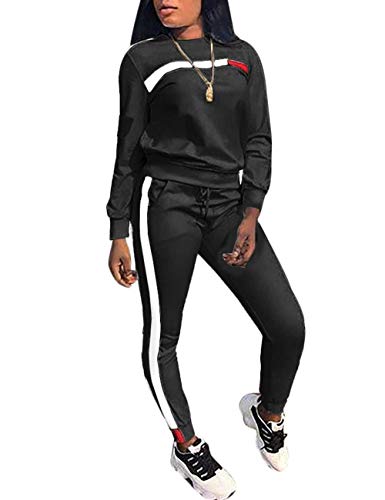 Women's Stripe Sweatshirt and Pants Set