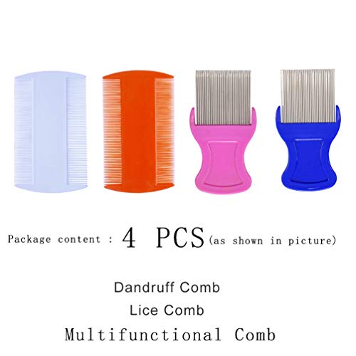 4 Pcs Head Hair Comb Set with Dandruff Removal Comb