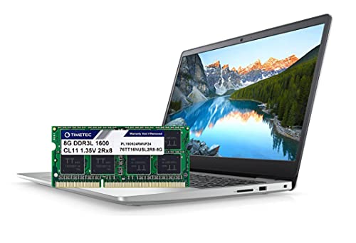 Timetec 8GB DDR3L / DDR3 1600MHz (DDR3L-1600) PC3L-12800 / PC3-12800(PC3L-12800S) Non-ECC Unbuffered 1.35V/1.5V CL11 2Rx8 Dual Rank 204 Pin SODIMM Laptop Notebook PC Computer Memory RAM Module Upgrade