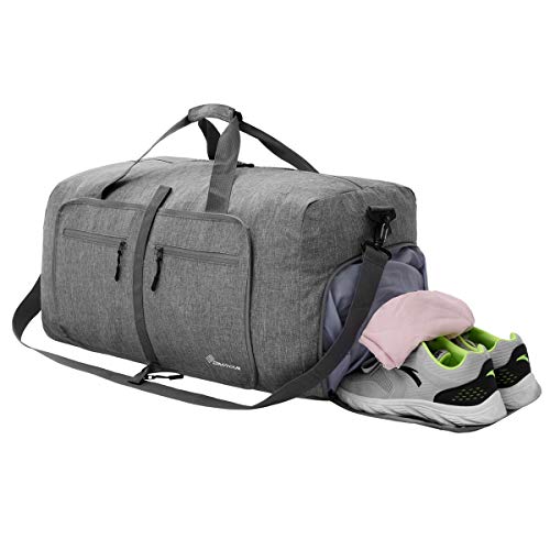 Duffel Bag 65L Packable Duffle Bag with Shoes Compartment Unisex Travel Bag Water-Resistant Duffle Bag