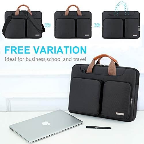 Lacdo 360° Protective Laptop Shoulder Bag Sleeve Case for 13 Inch New MacBook Air | MacBook Pro Touch Bar 2016-2021 | Surface Book 3 2 | MacBook Pro Retina 2012-2015 | 13