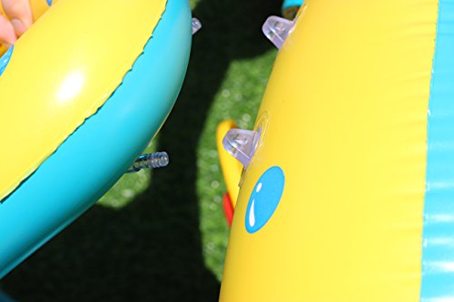 Inflatable Baby Float Swimming Ring with Sun Canopy, Inflator Pump & Waterproof Travel Bag