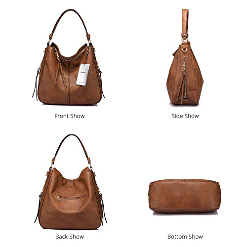 Large Designer Faux Leather Bucket Hobo Bag