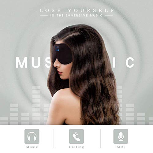 Bluetooth Sleep Headphones Eye Mask - Lightimetunnel Wireless 3D with Speakers and Mic