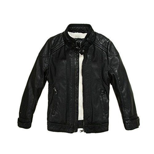 LJYH Boys' Velvet Motorcycle Jacket, Thicken Coats.